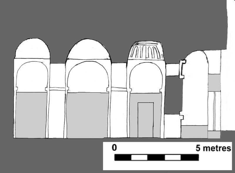 Section A-A' through Church